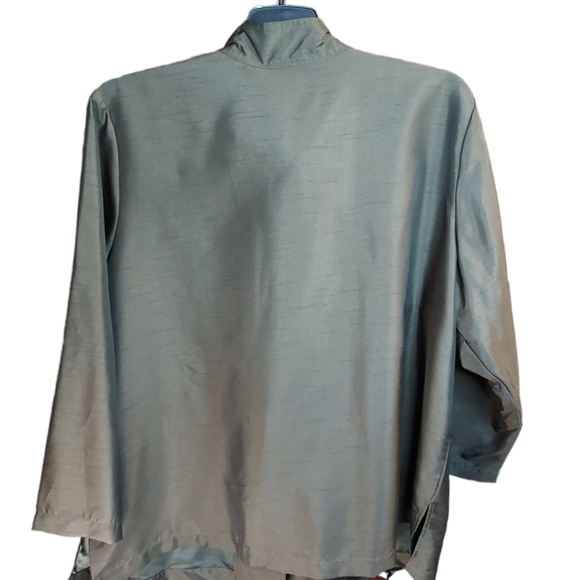 Linea By Louis Dell'olio 2X NWOT Jacket top with belt,pockets olive linen look - Picture 6 of 13